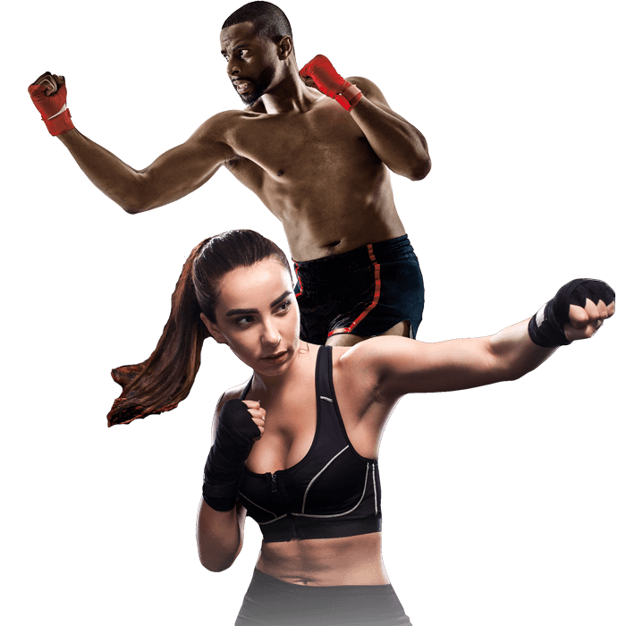Mixed Martial Arts Lessons for Adults in __CITY__ __STATE__ - Man and Woman Punching Hooks